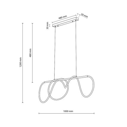 Żyrandol LED na lince FLEXI LED/45W/230V 4000K czarny