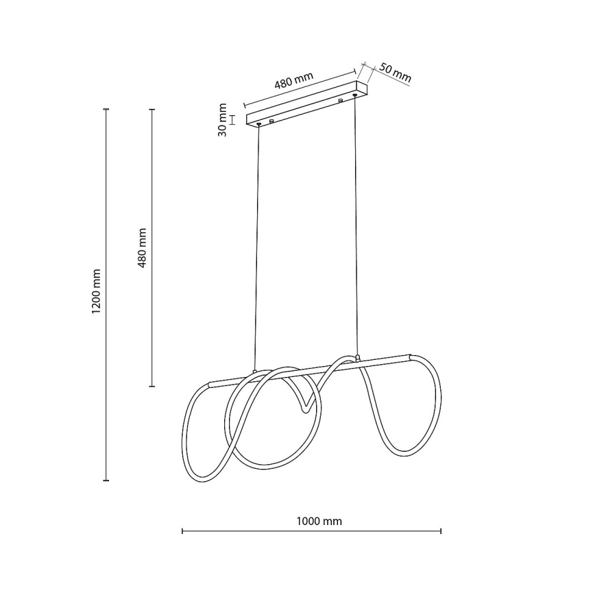 Żyrandol LED na lince FLEXI LED/45W/230V 4000K czarny