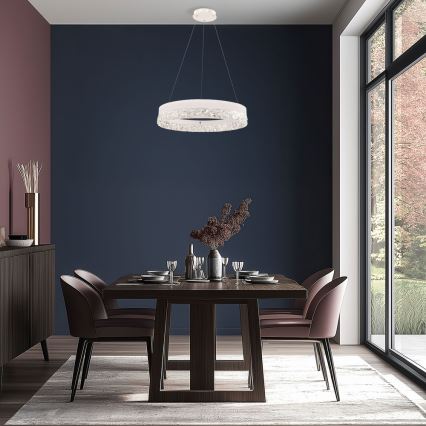 Żyrandol LED na lince FROZI LED/32W/230V Ø 50 cm biały