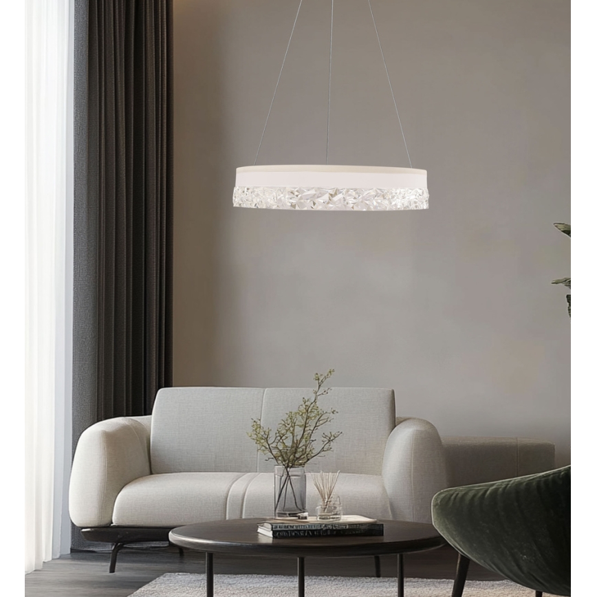 Żyrandol LED na lince FROZI LED/32W/230V Ø 50 cm biały