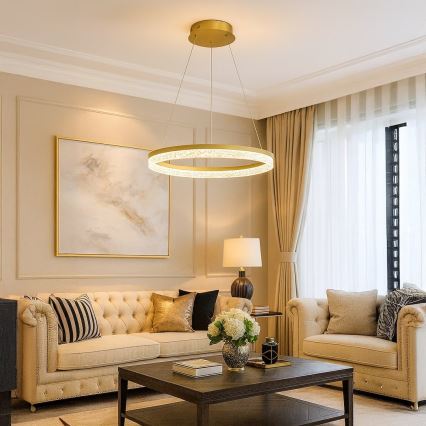 Żyrandol LED na lince GALA LED/25W/230V śr. 50 cm złoty