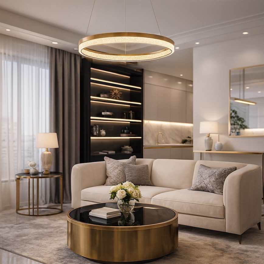 Żyrandol LED na lince GALA LED/25W/230V śr. 50 cm złoty