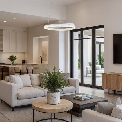 Żyrandol LED na lince GALA LED/25W/230V, średnica 50 cm, srebrny