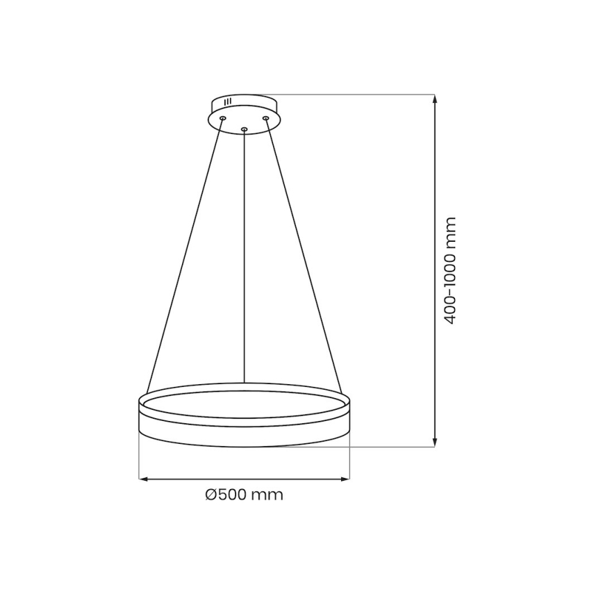 Żyrandol LED na lince GALA LED/25W/230V, średnica 50 cm, srebrny