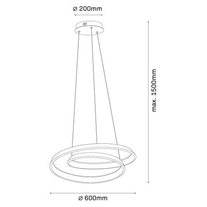 Žyrandol LED na lince GLOW LED/75W/230V 4000K, śr. 60 cm, złoty