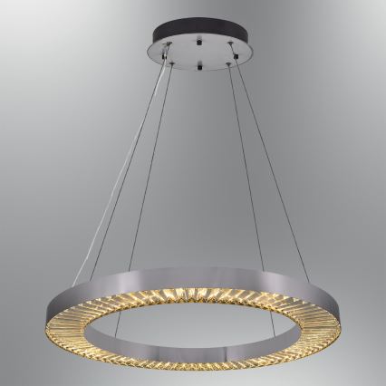 Żyrandol LED na lince JESI LED/85W/230V 3000K śr. 80 cm srebrny