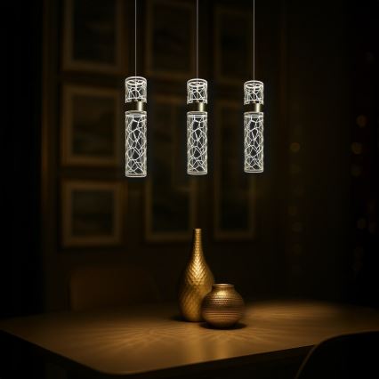 Žyrandol LED na lince LAGOS LED/8W/230V złoty