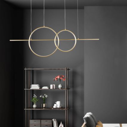 Żyrandol LED na lince LAURA LED/42W/230V złoty