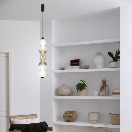 Žyrandol LED na lince LUMMI LED/19W/230V czarny/dymiony
