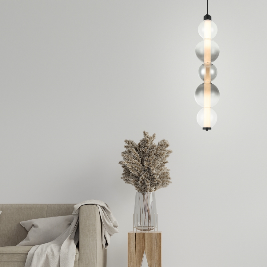 Žyrandol LED na lince LUMMI LED/19W/230V czarny/dymiony