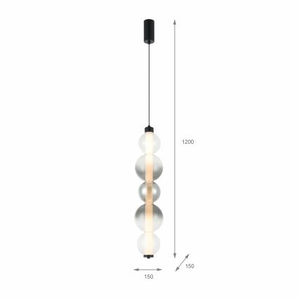 Žyrandol LED na lince LUMMI LED/19W/230V czarny/dymiony