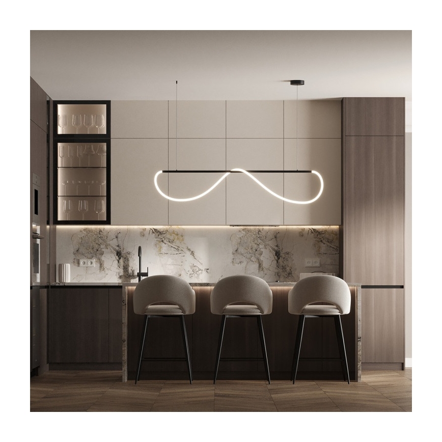 Żyrandol LED na lince MELECA LED/36W/230V 3000/4000/6000K 160 cm czarny