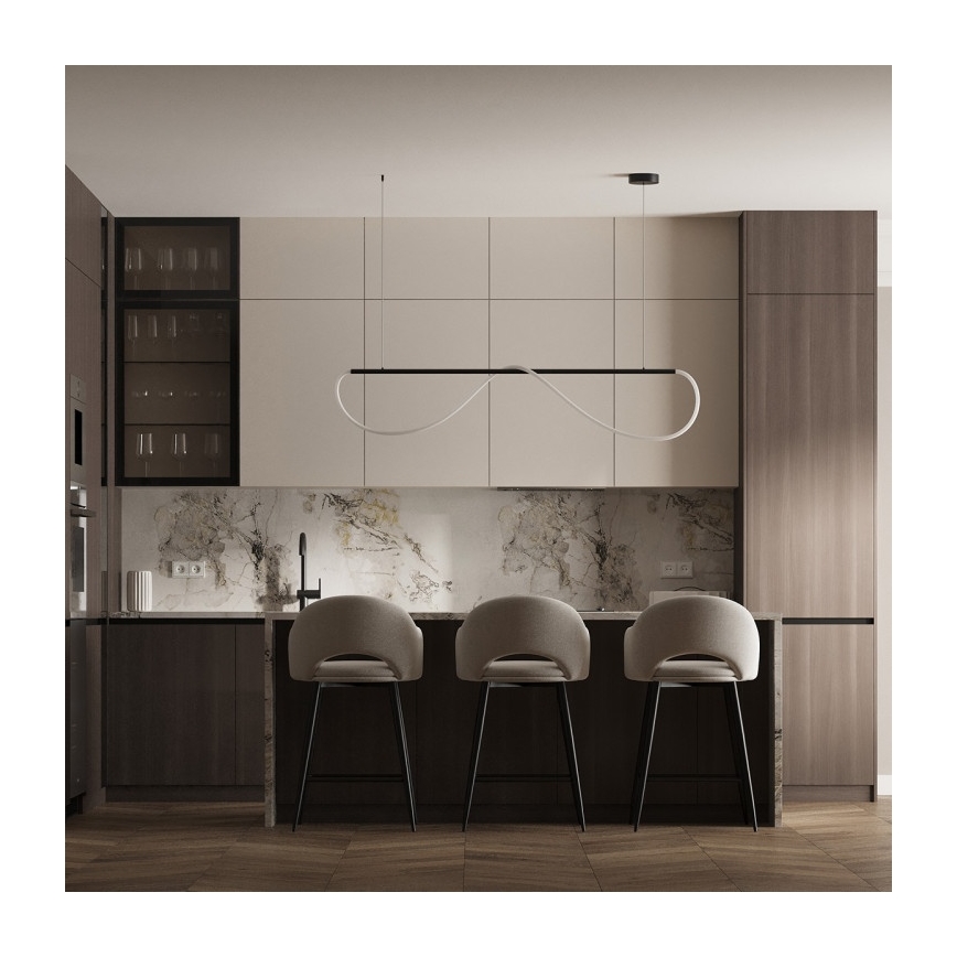 Żyrandol LED na lince MELECA LED/36W/230V 3000/4000/6000K 160 cm czarny