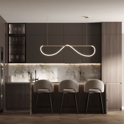 Żyrandol LED na lince MELECA LED/36W/230V 3000/4000/6000K 160 cm złoty