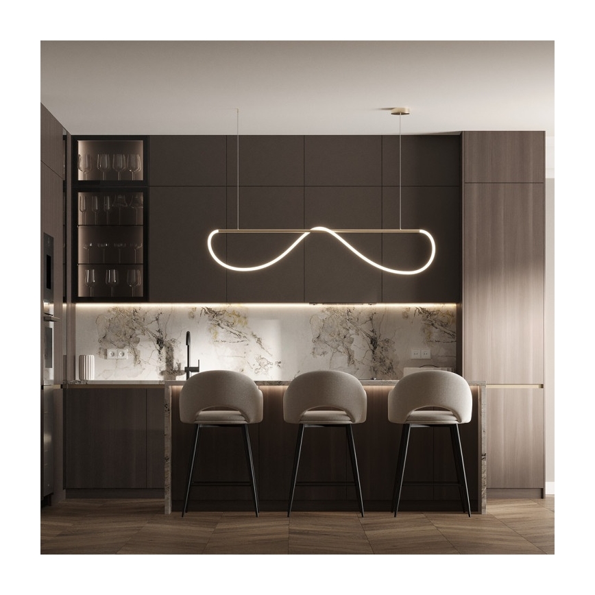 Żyrandol LED na lince MELECA LED/36W/230V 3000/4000/6000K 160 cm złoty