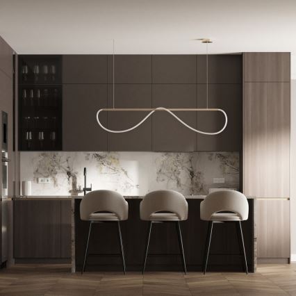 Żyrandol LED na lince MELECA LED/36W/230V 3000/4000/6000K 160 cm złoty