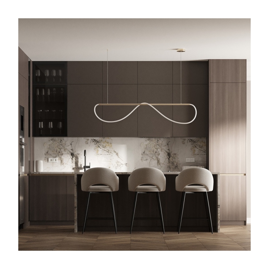 Żyrandol LED na lince MELECA LED/36W/230V 3000/4000/6000K 160 cm złoty