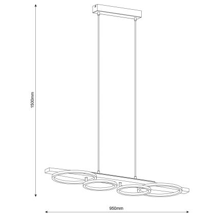 Żyrandol LED na lince MELISA LED/35W/230V sosna