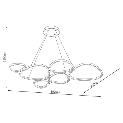 Żyrandol LED na lince PETRA LED/58W/230V 4000K czarny