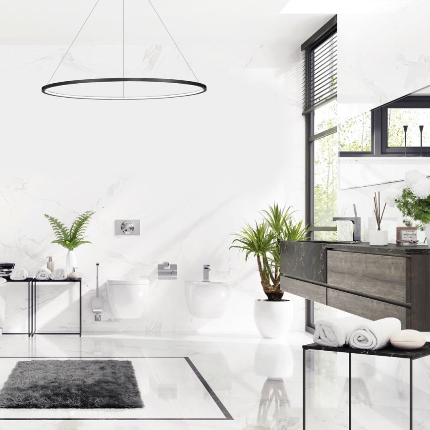 Żyrandol LED na lince SATURNO 65W/230V Ø120 cm IP44 czarny