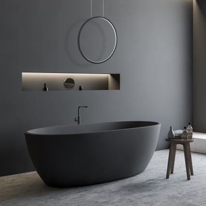 Żyrandol LED na lince SATURNO LED/28W/230V Ø 50 cm IP44 czarny