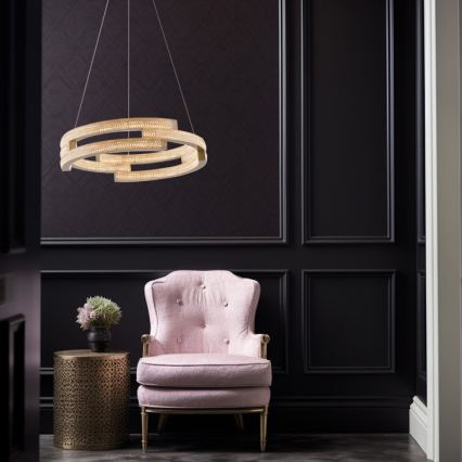 Żyrandol LED na lince TARJA LED/36 W/230 V 3000/4000/6000 K śr. 60 cm złoty