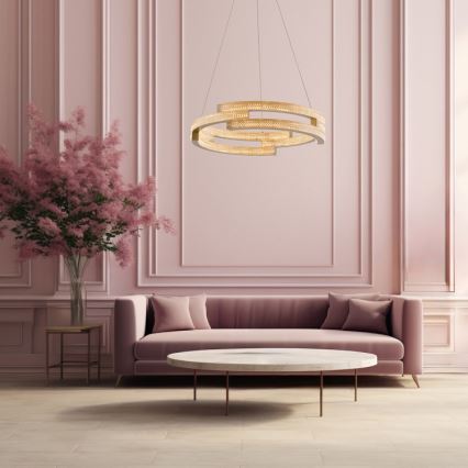 Żyrandol LED na lince TARJA LED/36 W/230 V 3000/4000/6000 K śr. 60 cm złoty