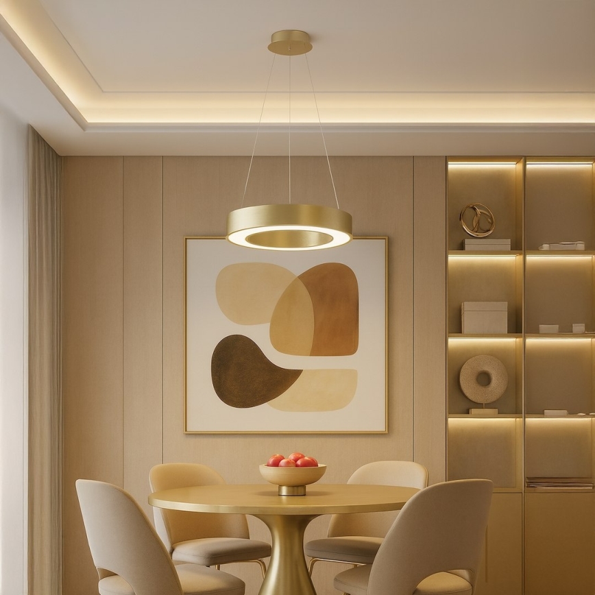 Żyrandol LED na lince UNION LED/40W/230V 3000/4000/6500K śr. 40 cm złoty