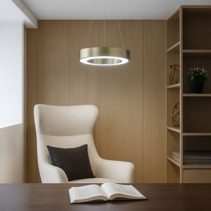 Żyrandol LED na lince UNION LED/40W/230V 3000/4000/6500K śr. 40 cm złoty