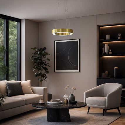 Żyrandol LED na lince UNION LED/40W/230V 3000/4000/6500K śr. 40 cm złoty