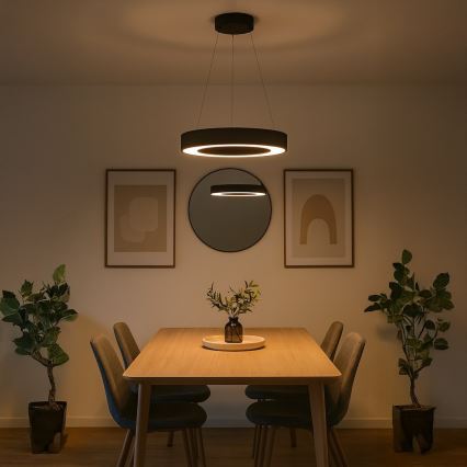 Żyrandol LED na lince UNION LED/40W/230V 3000/4000/6500K Ø 40 cm czarny