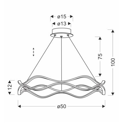 Žyrandol LED na lince VAVE LED/28W/230V różové zlato