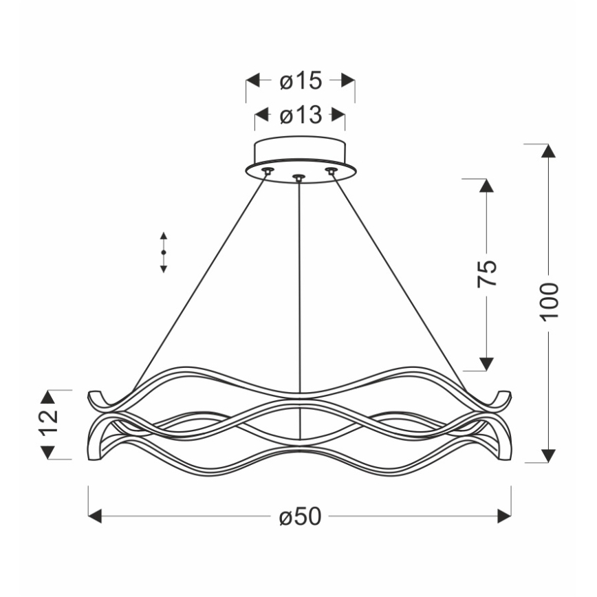 Žyrandol LED na lince VAVE LED/28W/230V różové zlato