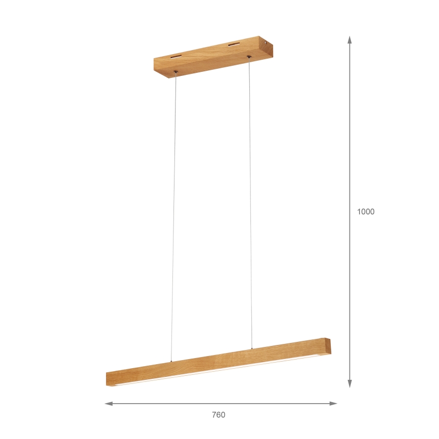 Żyrandol LED na lince VERDE LED/18W/230V 3000K 76 cm dąb