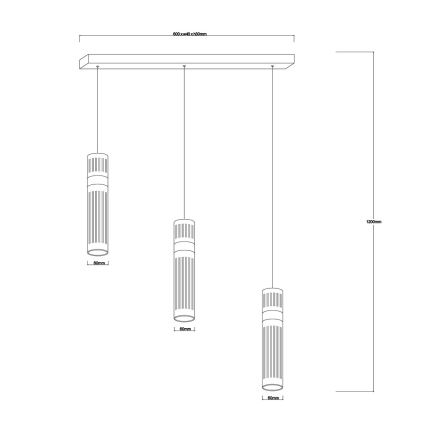 Żyrandol LED na linkach AMBIENTE 3xLED/6W/230V 3000/4000/6000K złoty