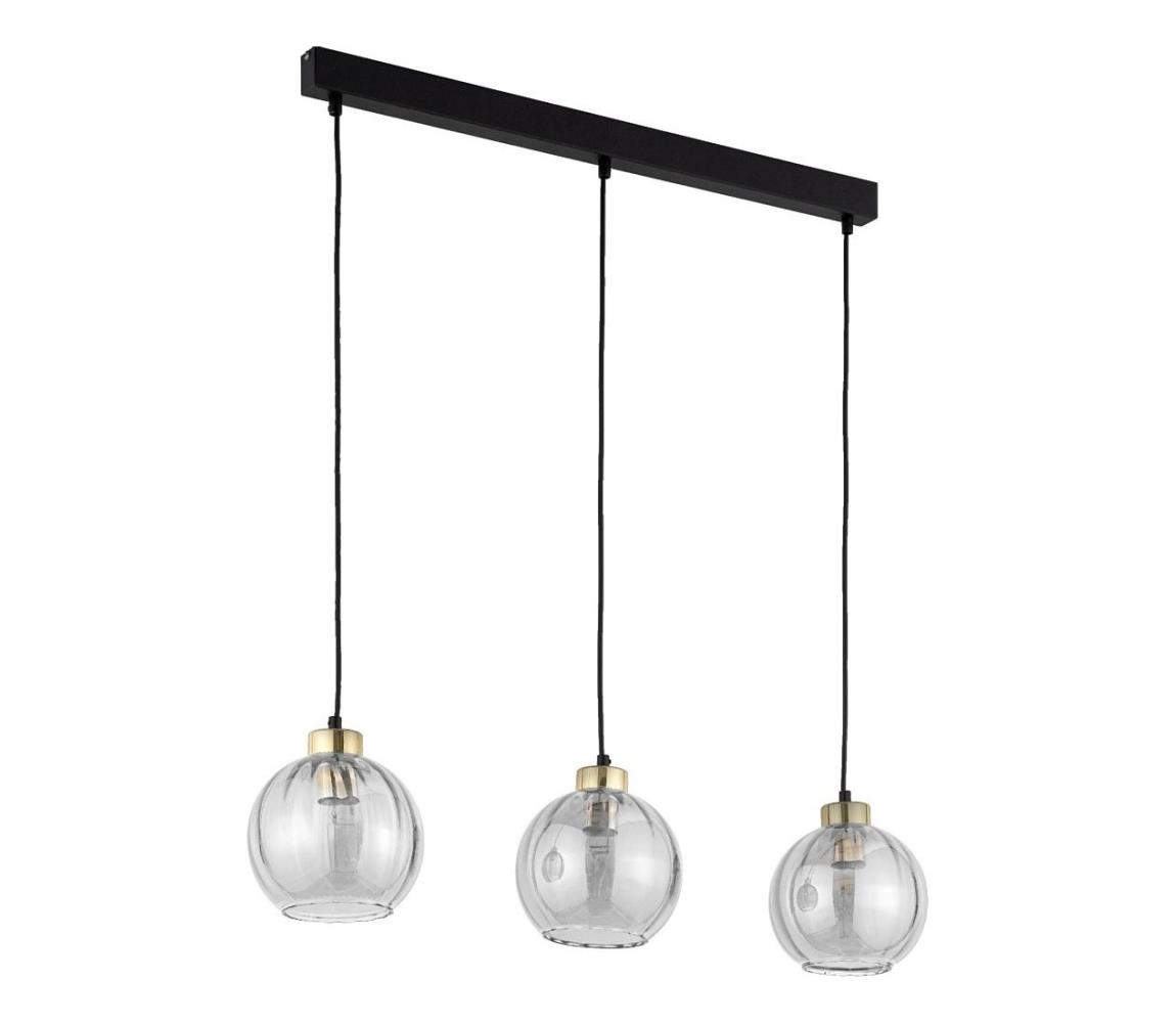 Żyrandol LED na linkach DEVI 3xE27/15W/230V czarny/dymiony
