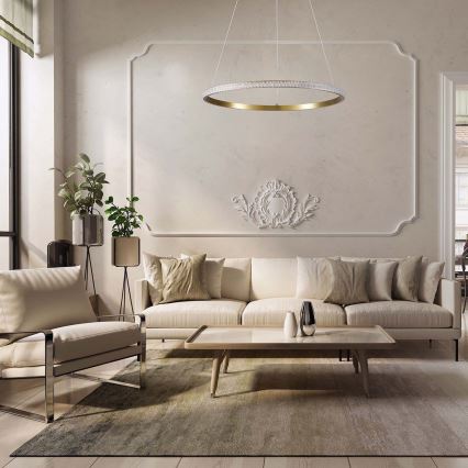 Żyrandol LED na linkach DIANA LED/25W/230V 4000K Ø 50 cm złoty