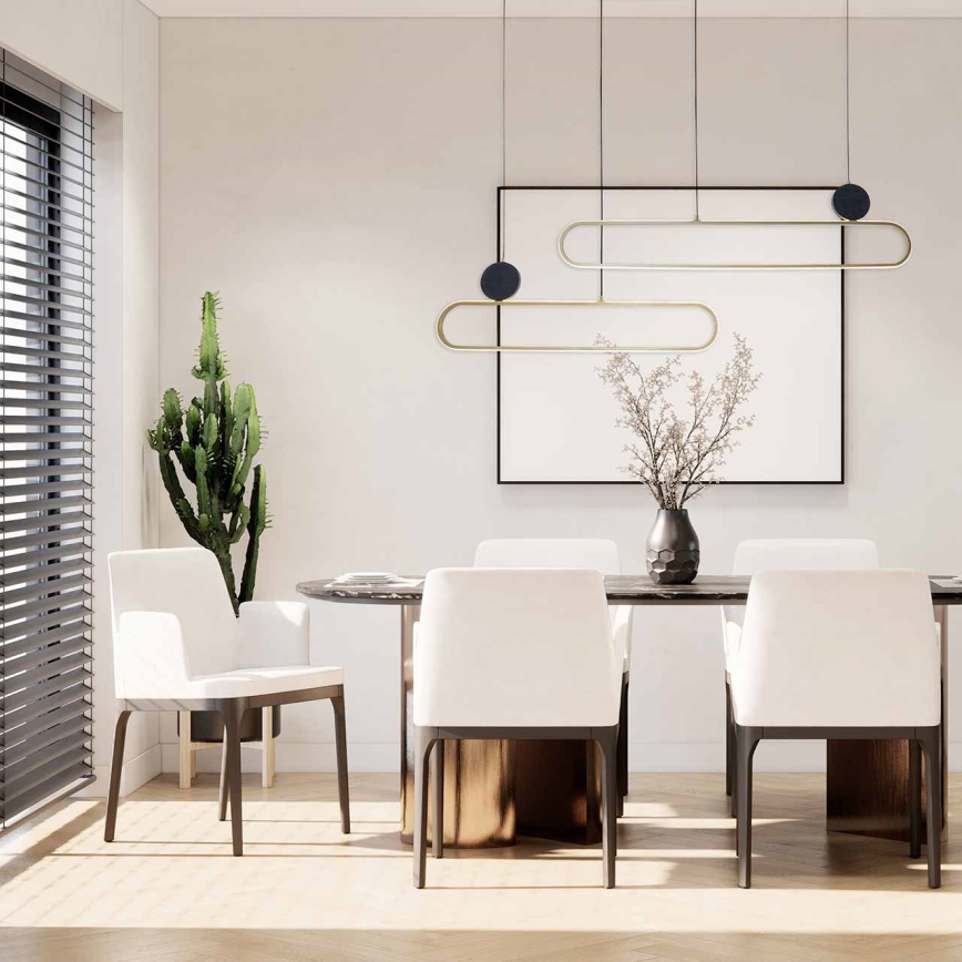 Żyrandol LED na linkach FLORENTYNA LED/48W/230V 4000K złoty/czarny