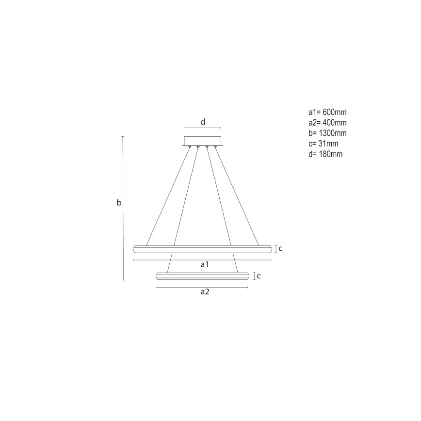 LED ściemnialny żyrandol na lince LED/90W/230V 3000-6500K śr. 60 cm + pilot zdalnego sterowania