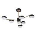 Żyrandol LED na pręcie 6xLED/7W/230V + LED/6W 3000-6000K śr. 69 cm złoto/czarny