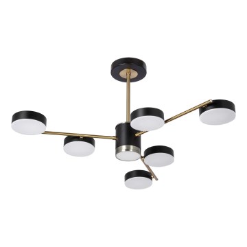 Żyrandol LED na pręcie 6xLED/7W/230V + LED/6W 3000-6000K śr. 69 cm złoto/czarny