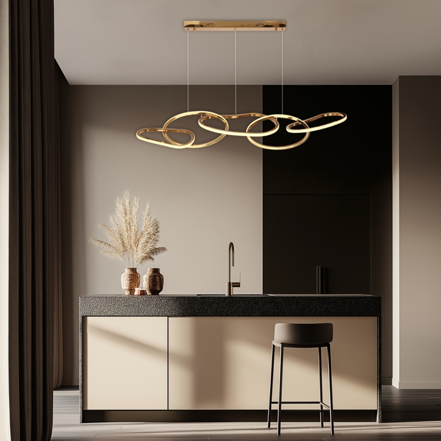 Żyrandol LED na przewodzie ANNELI LED/45W/230V 125 cm złoty