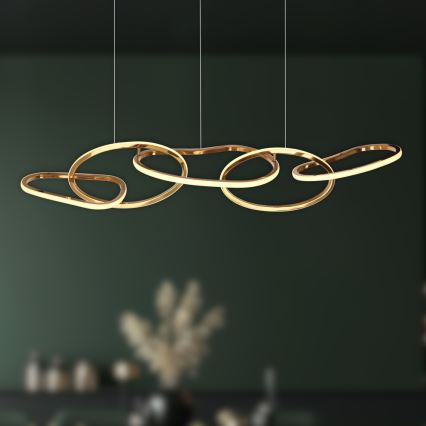 Żyrandol LED na przewodzie ANNELI LED/45W/230V 125 cm złoty