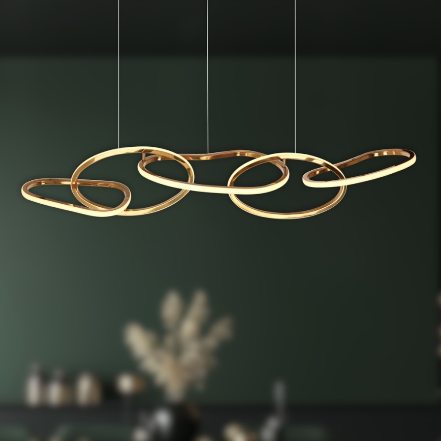 Żyrandol LED na przewodzie ANNELI LED/45W/230V 125 cm złoty