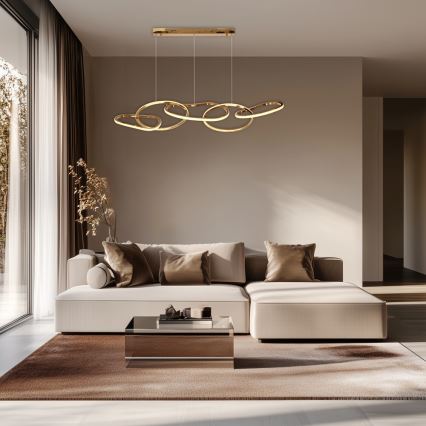 Żyrandol LED na przewodzie ANNELI LED/45W/230V 125 cm złoty