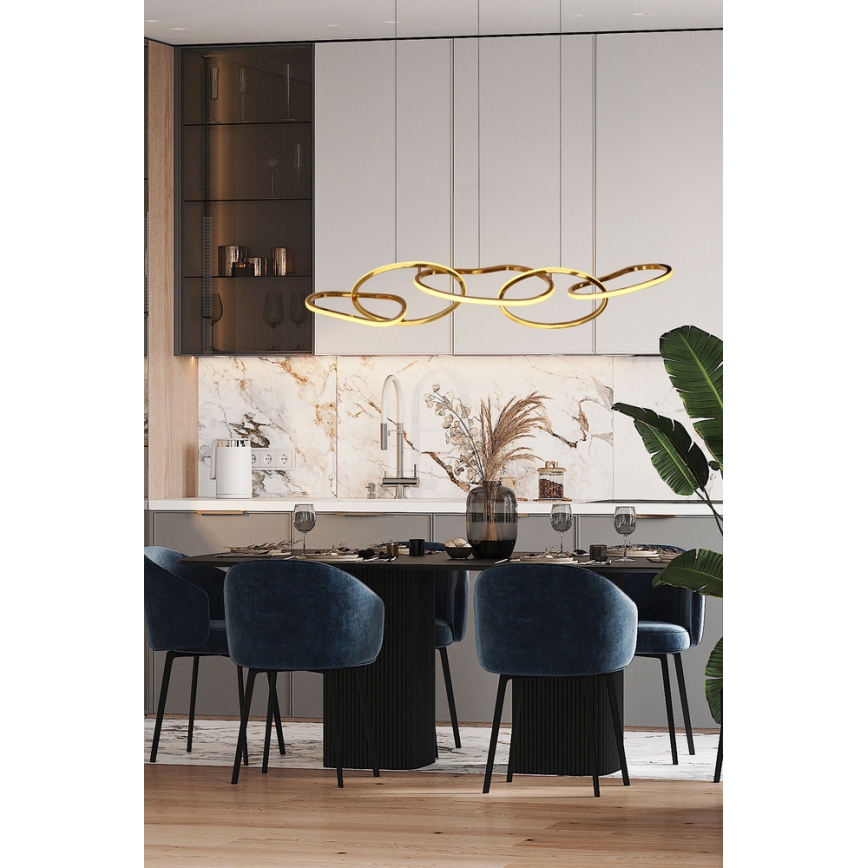 Żyrandol LED na przewodzie ANNELI LED/45W/230V 125 cm złoty