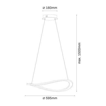 Żyrandol LED na przewodzie CASHMERE LED/40W/230V śr. 59,5 cm beżowy