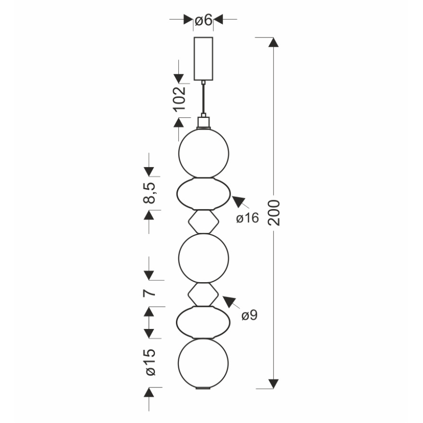 Żyrandol LED na przewodzie FLORES LED/20W/230V złoty/pomarańczowy/brązowy