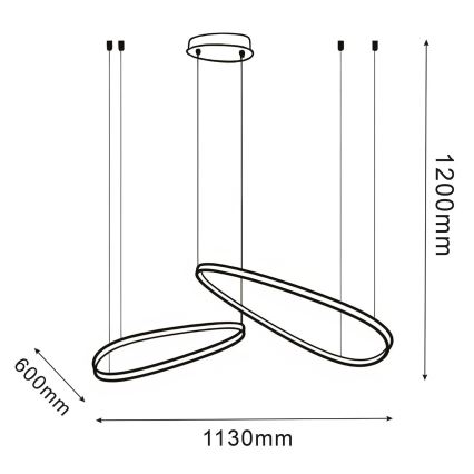 Żyrandol LED na przewodzie MICHELLE LED/48W/230V 4000K czarny