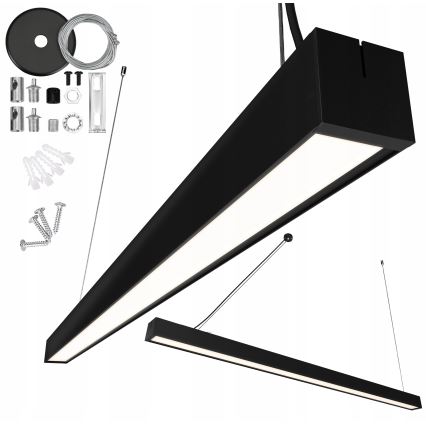 Žyrandol LED na przewodzie/natynkowy/44W/230V 6000K 120 cm czarny